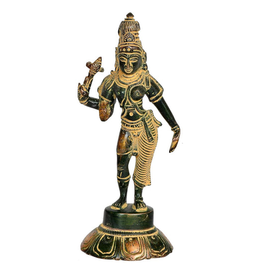 Brass Black Ardhnarishwar Statue