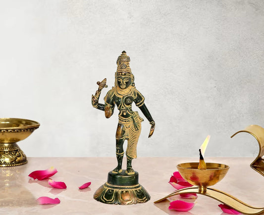 Brass Black Ardhnarishwar Statue