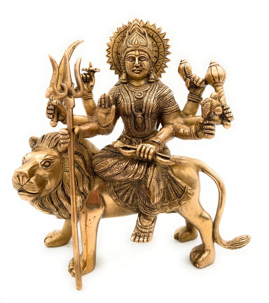 Brass Gold Durga Idol