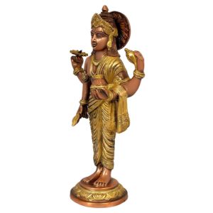 Brass Gold Color Dhanwantri Dhanvantari 15 Inches Idol