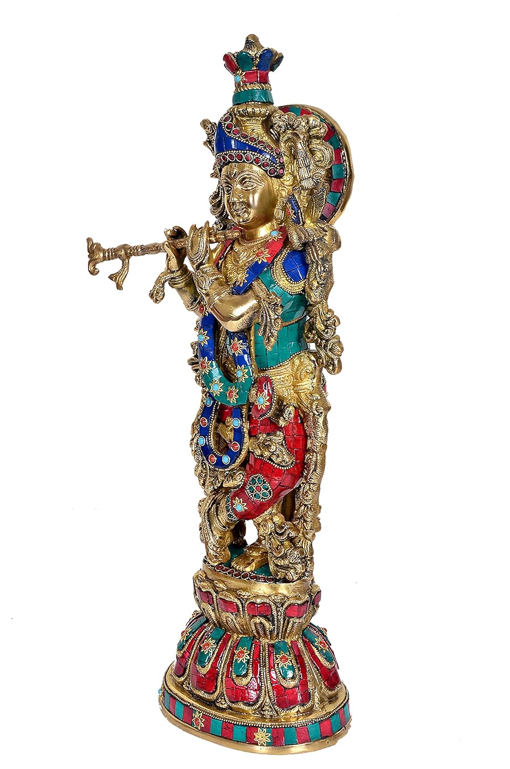 Brass Lord Krishna Idol 18 Inches