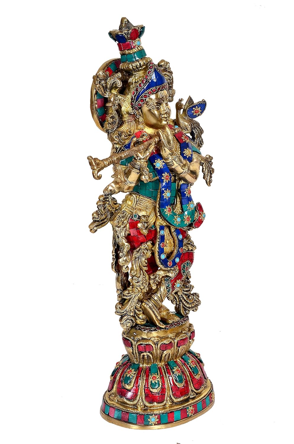 Brass Lord Krishna Idol 18 Inches