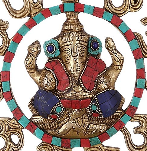 Brass Om Ganesha Wall Hanging with Bells