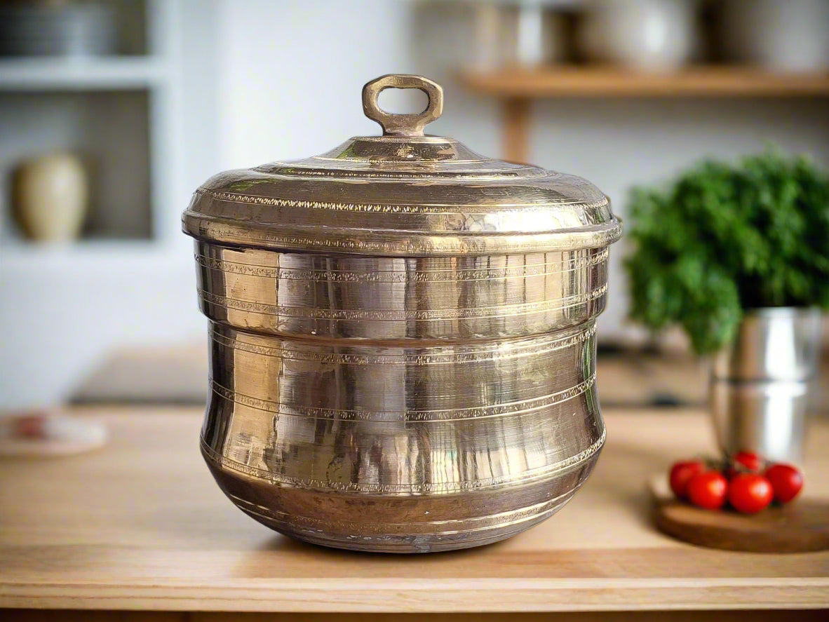 Brass 11 Inches Steamer with Tin Lining-ArtyCraftz.com