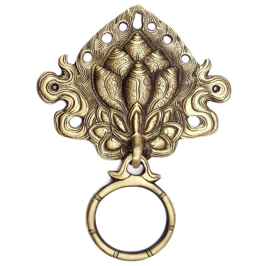 Brass Antique Sankh (Conch) Shape Door Knocker - ArtyCraftz.com