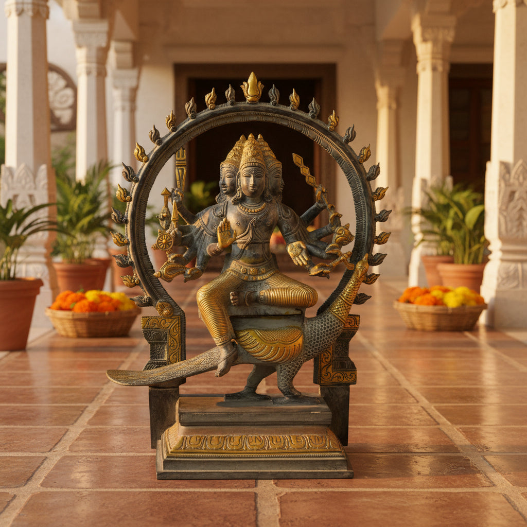 Brass Arumugam Murugan Statue 17.5 Inch-ArtyCraftz.com