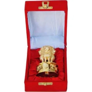 Brass Ashok Stambh Showpiece With Velvet Box - ArtyCraftz.com