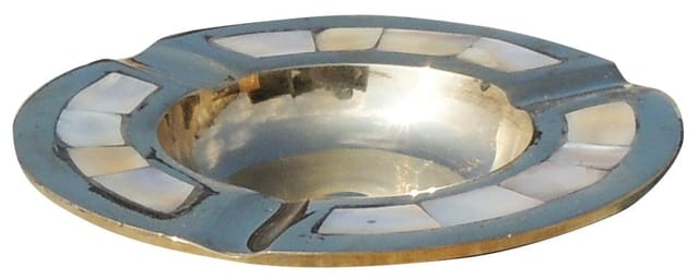 Brass Ashtray with Mother-of-Pearl Inlay-ArtyCraftz.com