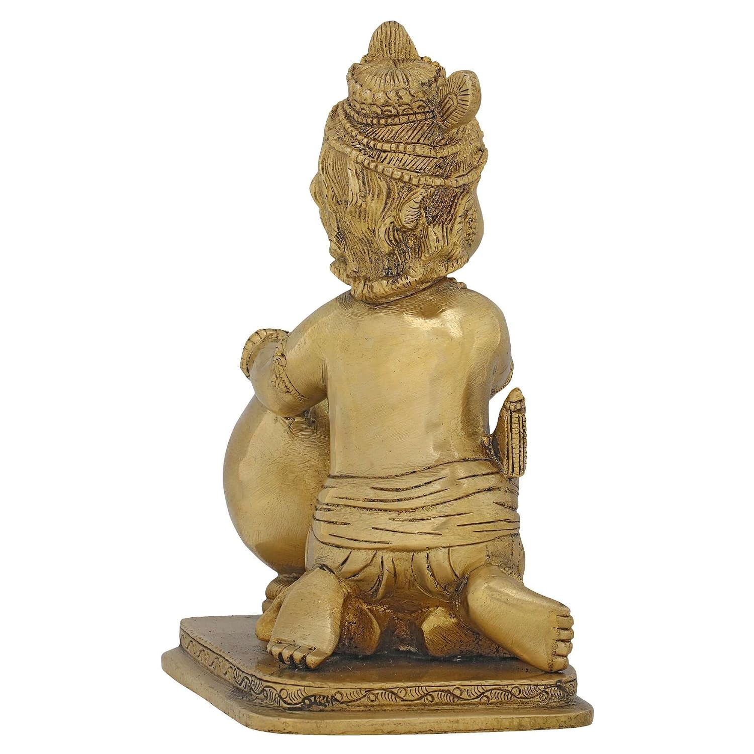Brass Bal Krishna with Matki Statue 6.5 inches - ArtyCraftz.com