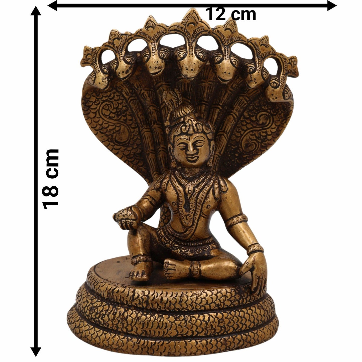 Brass Bala Krishna with 7-Headed Snake Statue-ArtyCraftz.com