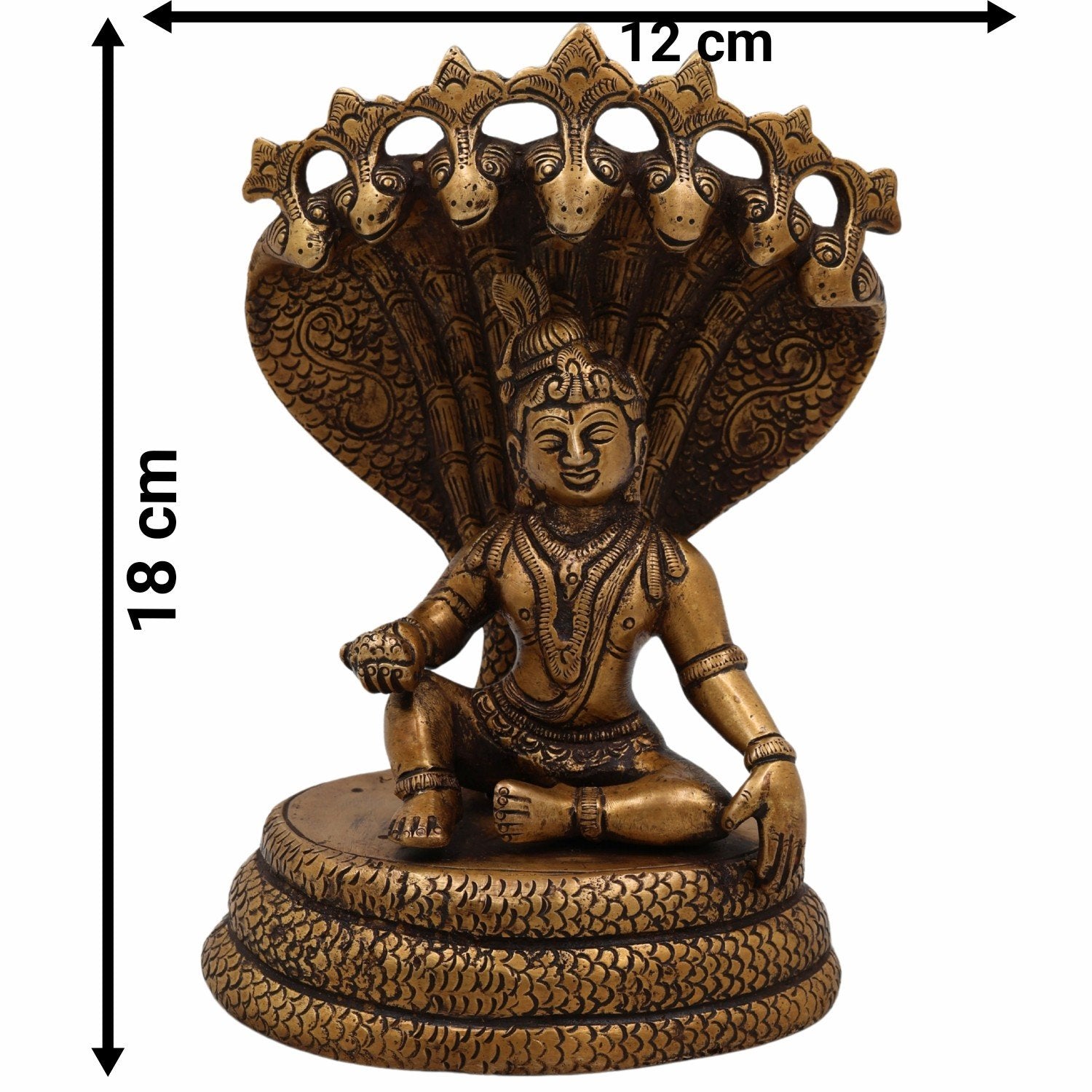 Brass Bala Krishna with 7-Headed Snake Statue-ArtyCraftz.com