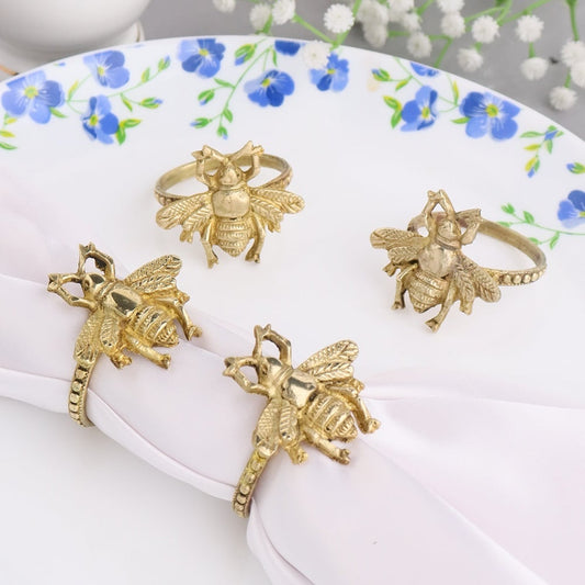 Brass Bee Napkin Holder Set of 4-ArtyCraftz.com