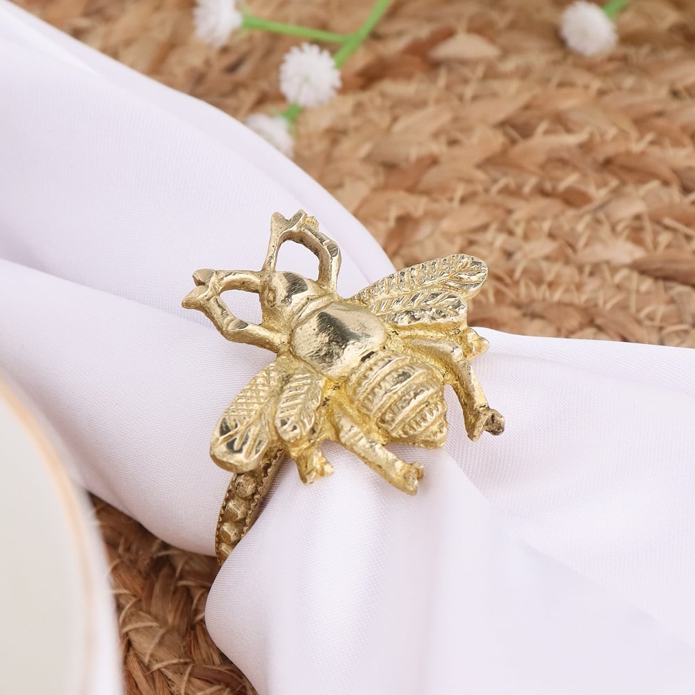 Brass Bee Napkin Holder Set of 4-ArtyCraftz.com