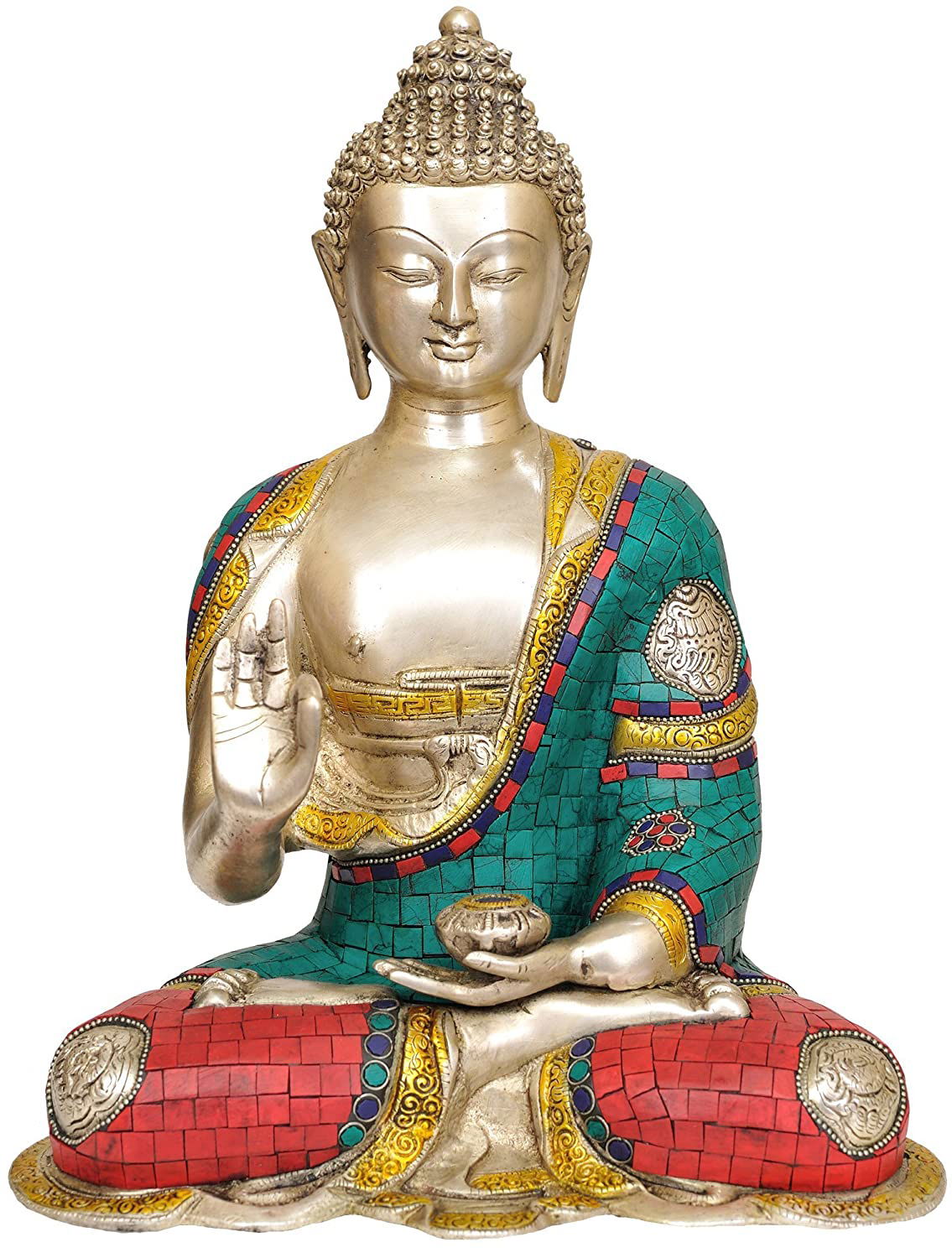 Brass Blessing Buddha, Height : 14" - ArtyCraftz.com