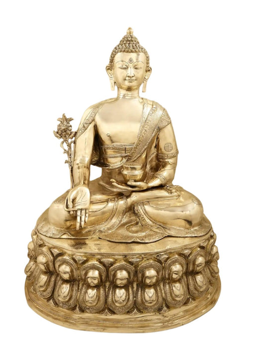 Brass Bodhisattva Meditating Buddha Statue-ArtyCraftz.com