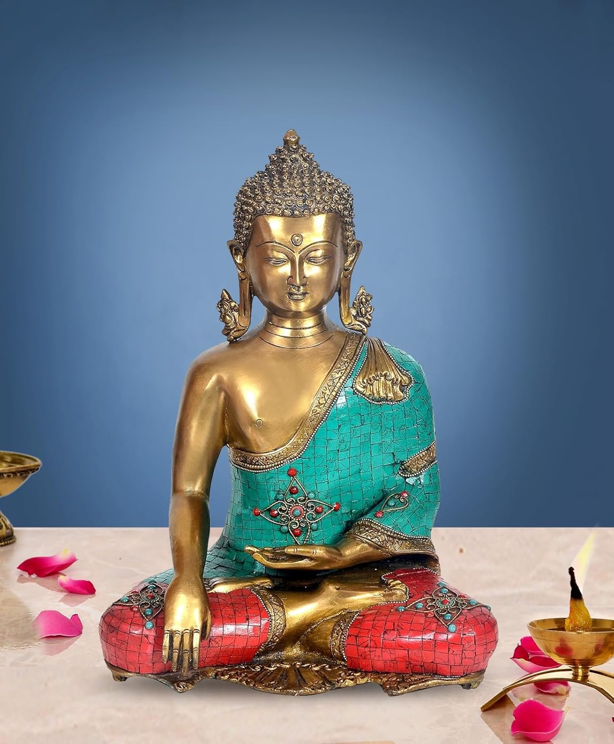 Brass Buddha Bhumisparsh Idol