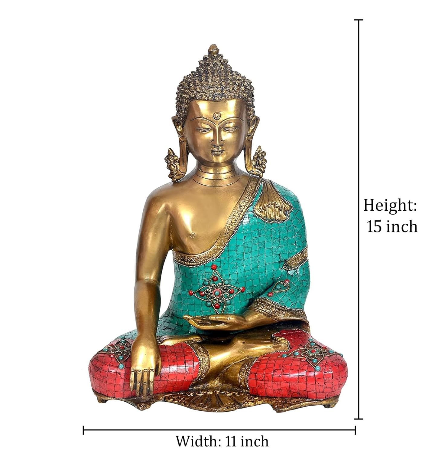 Brass Buddha Bhumisparsh Idol