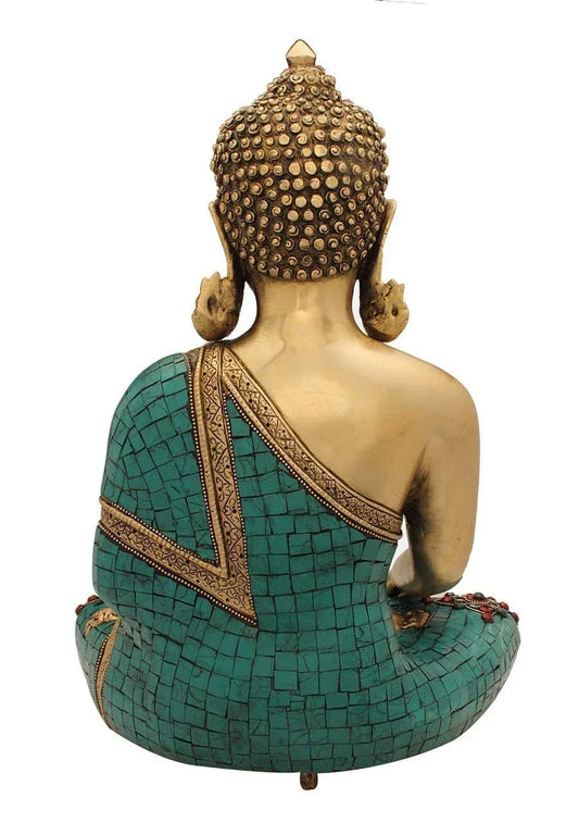 Brass Buddha Idol - Mudra Pose Brass Idol Statue Height 16 inches - ArtyCraftz.com