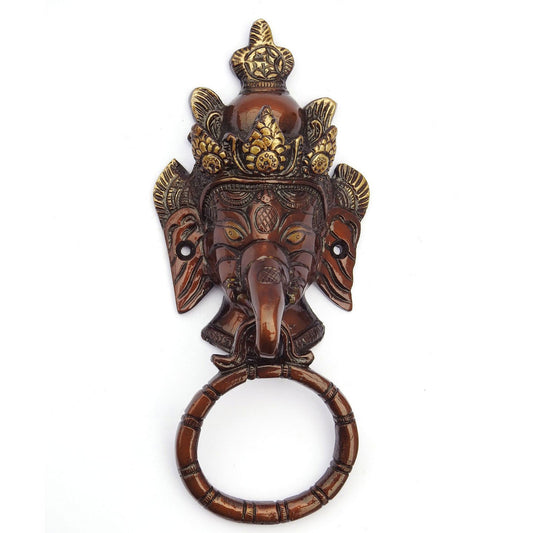 Brass Carving Elephant Head Door Knocker - ArtyCraftz.com