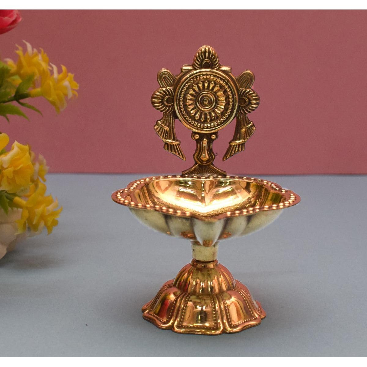 Brass Chakra Pooja Lamp-ArtyCraftz.com