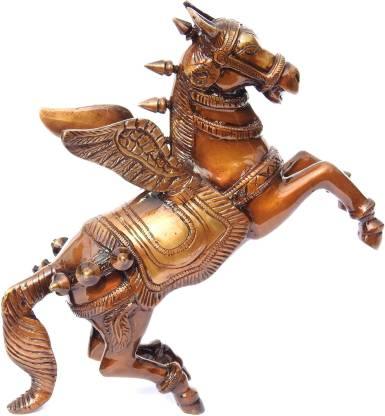 Brass Cheering Horse with Wings Statue-ARtyCraftz.com