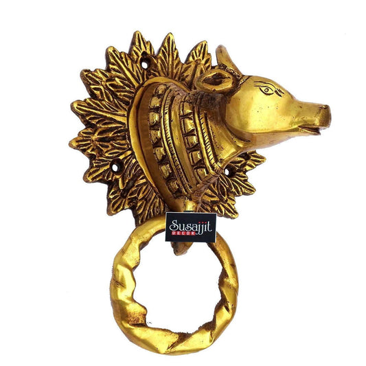 Brass Cow Head Door Knocker - ArtyCraftz.com