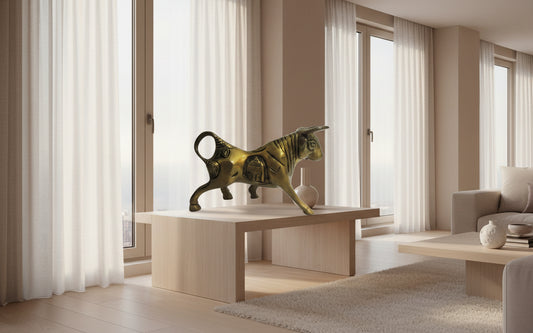 Brass Raging Bull Showpiece-ArtyCraftz.com