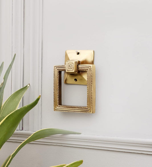 Brass Decorative Square Towel Hanger-ArtyCraftz.com