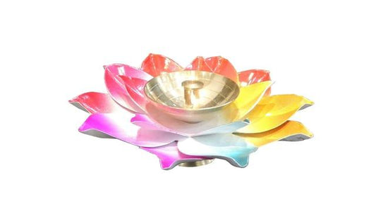 Brass Decorative colourful Diwali Diya 