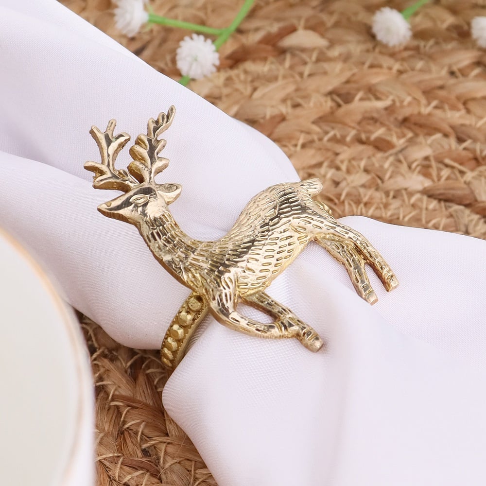 Brass Deer Napkin Ring Set of 4-ArtyCraftz.com