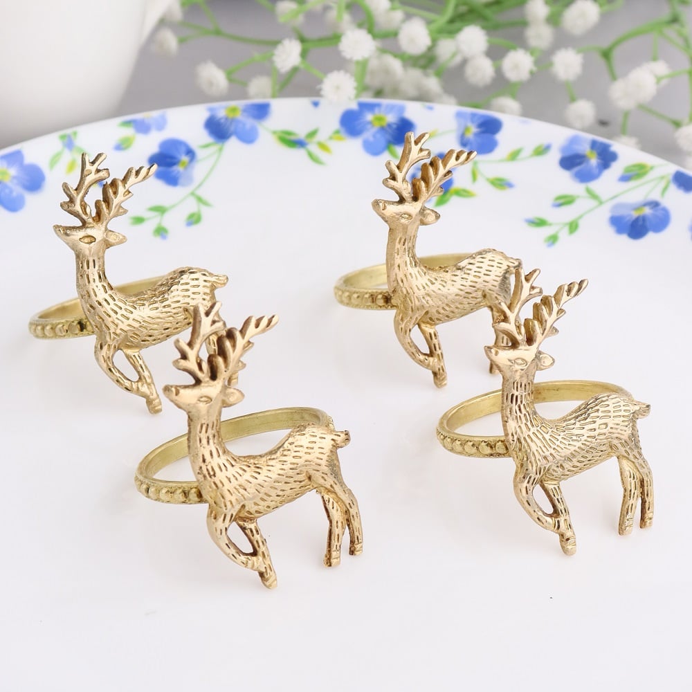 Brass Deer Napkin Ring Set of 4-ArtyCraftz.com