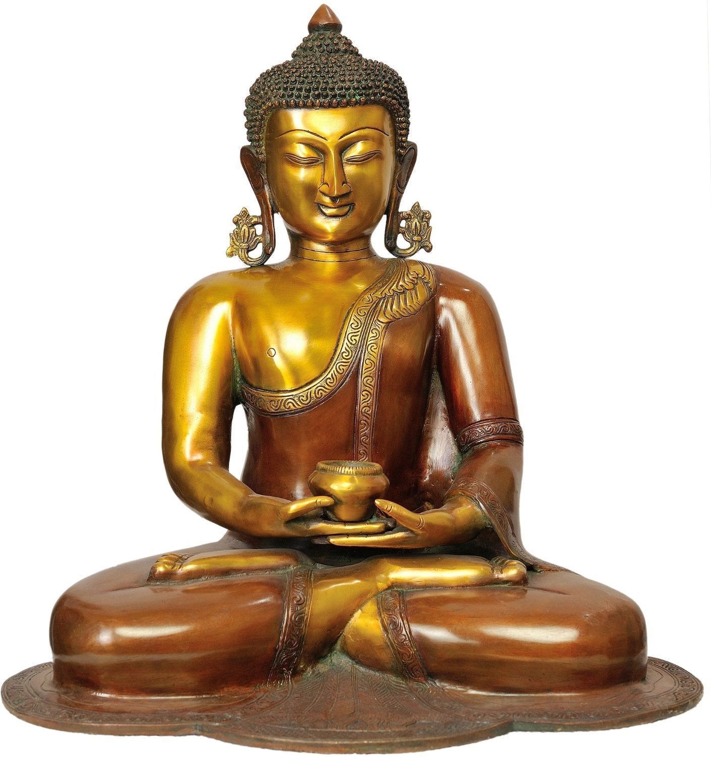 Brass Dhyani Buddha Statue-18 Inches - ArtyCraftz.com