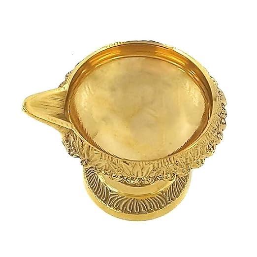 Brass Diwali Kuber Diya on Stand Oil Lamp 