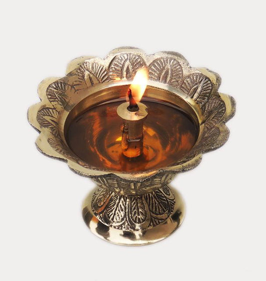 Brass Diya Deepak Akhand Jyoti Pooja Gifting Hoouse Warming,Wedding - ArtyCraftz.com