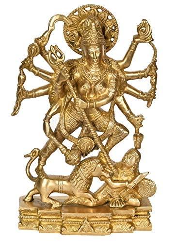 Brass Durga Mahishasura Mardini Idol-ArtyCraftz.com