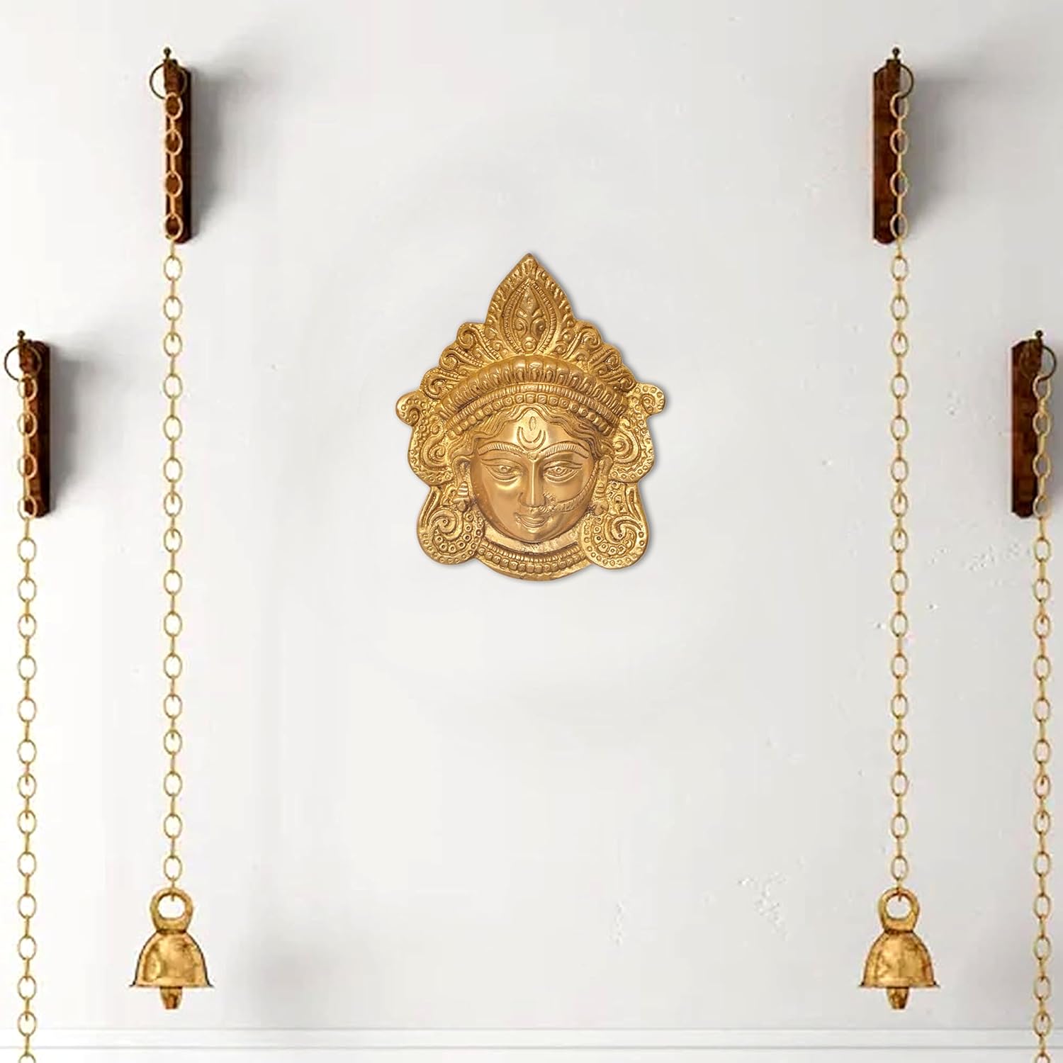 Brass Durga Wall Hanging Mask-ArtyCraftz.com