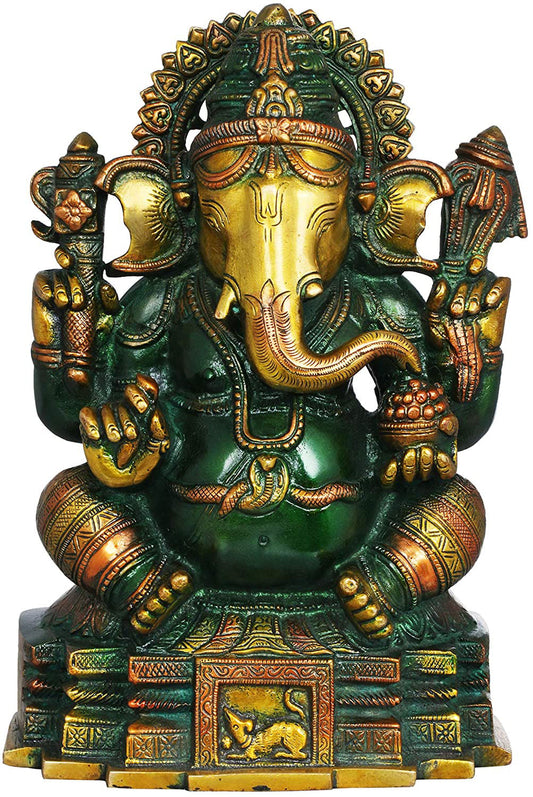 Brass Ekdanta Ganesha, Height: 11" - ArtyCraftz.com