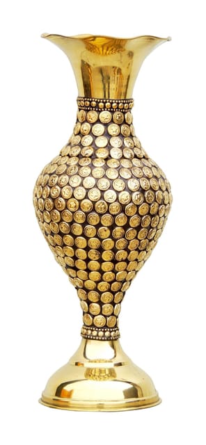 Brass Embossed Decorative Flower Vase-ArtyCraftz.com