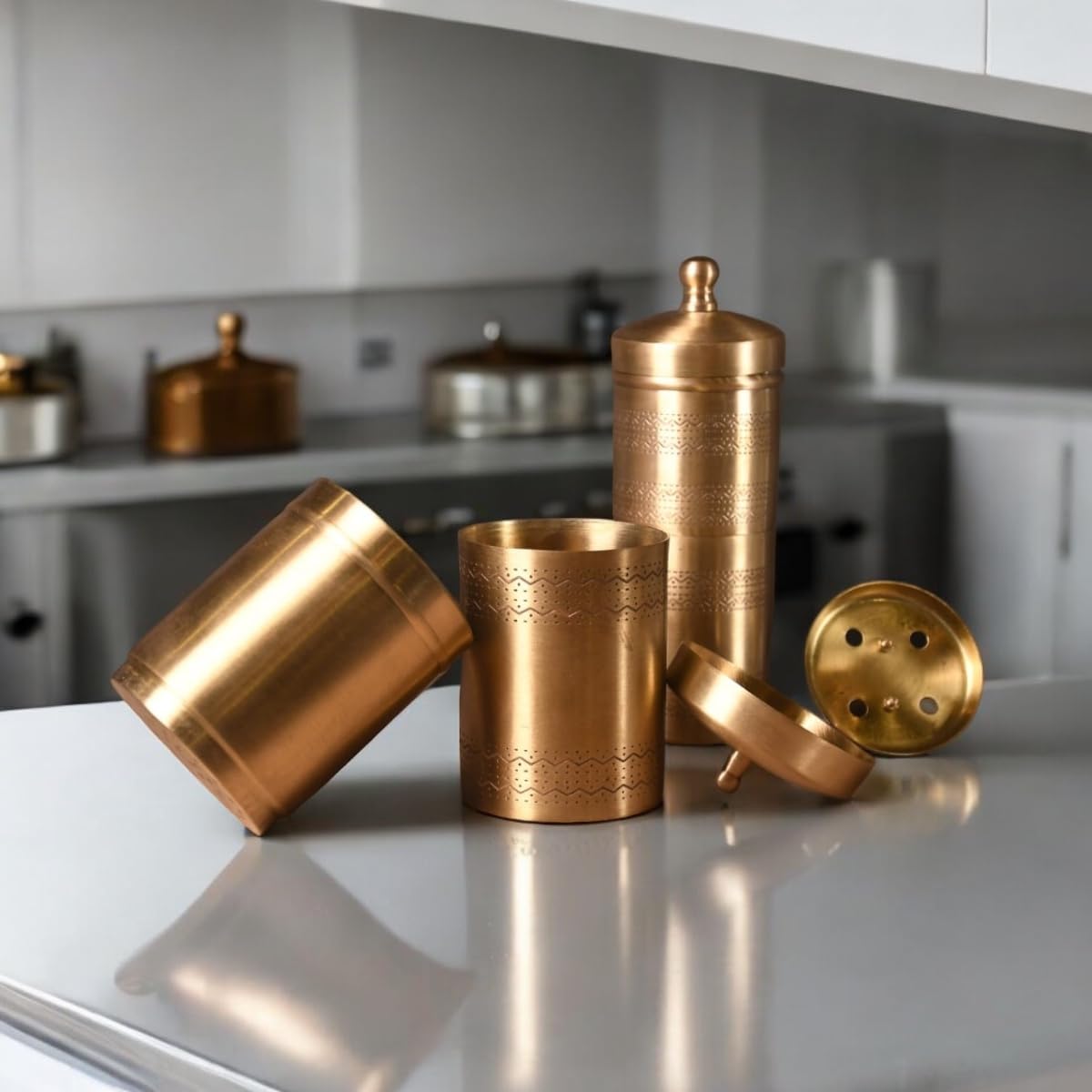 Brass Embossed Matt Indian Coffee Filter-ArtyCraftz.com