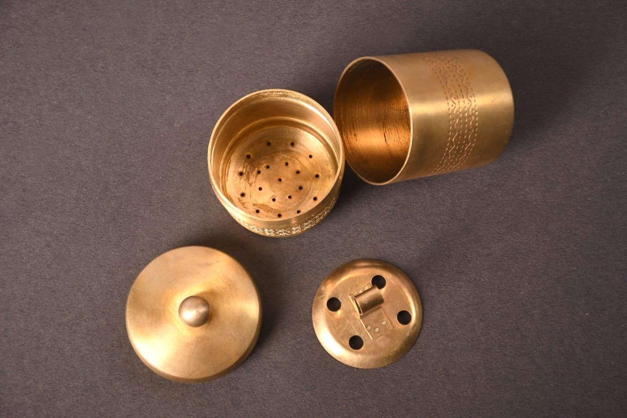 Brass Embossed Matt Indian Coffee Filter-ArtyCraftz.com