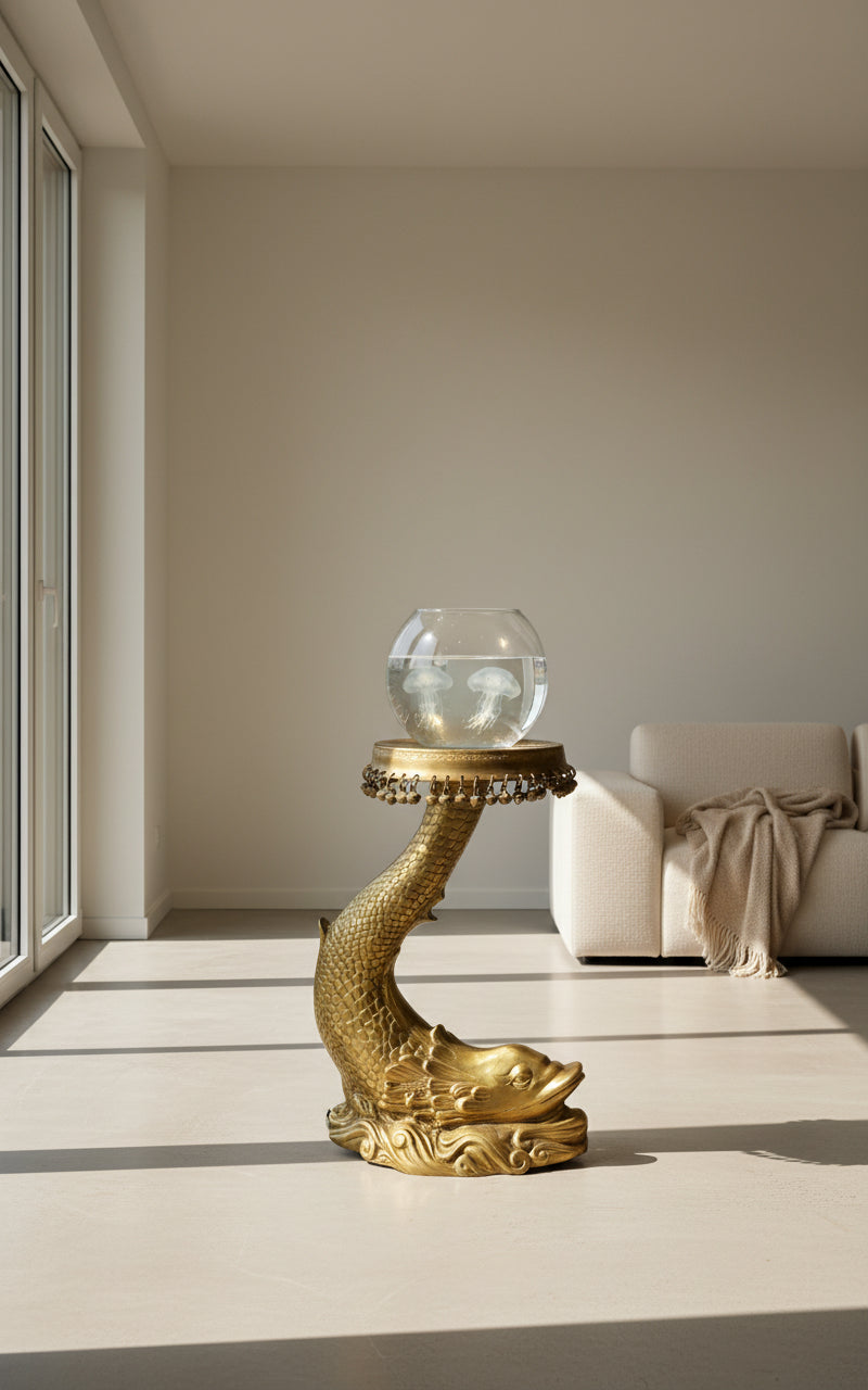 Brass Fish Design Decorative Stool  - ArtyCraftz.com