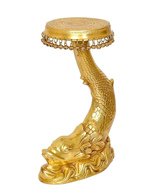 Brass Fish Design Decorative Stool-ArtyCraftz.com