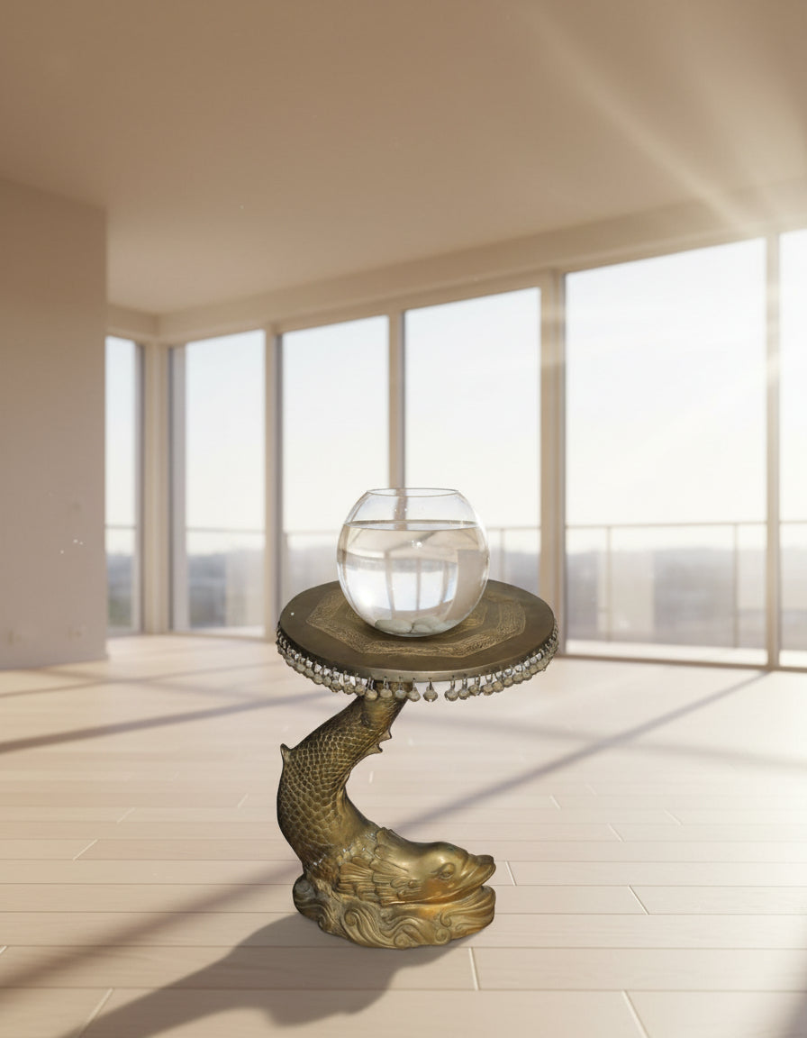 Brass Fish Design Decorative Stool-ArtyCraftz.com