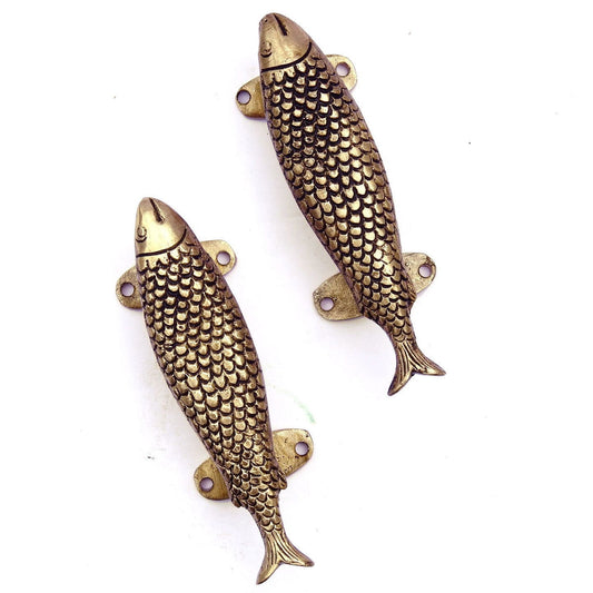 Brass Fish Shape Door Handle for Home and Temple Door Decor - ArtyCraftz.com