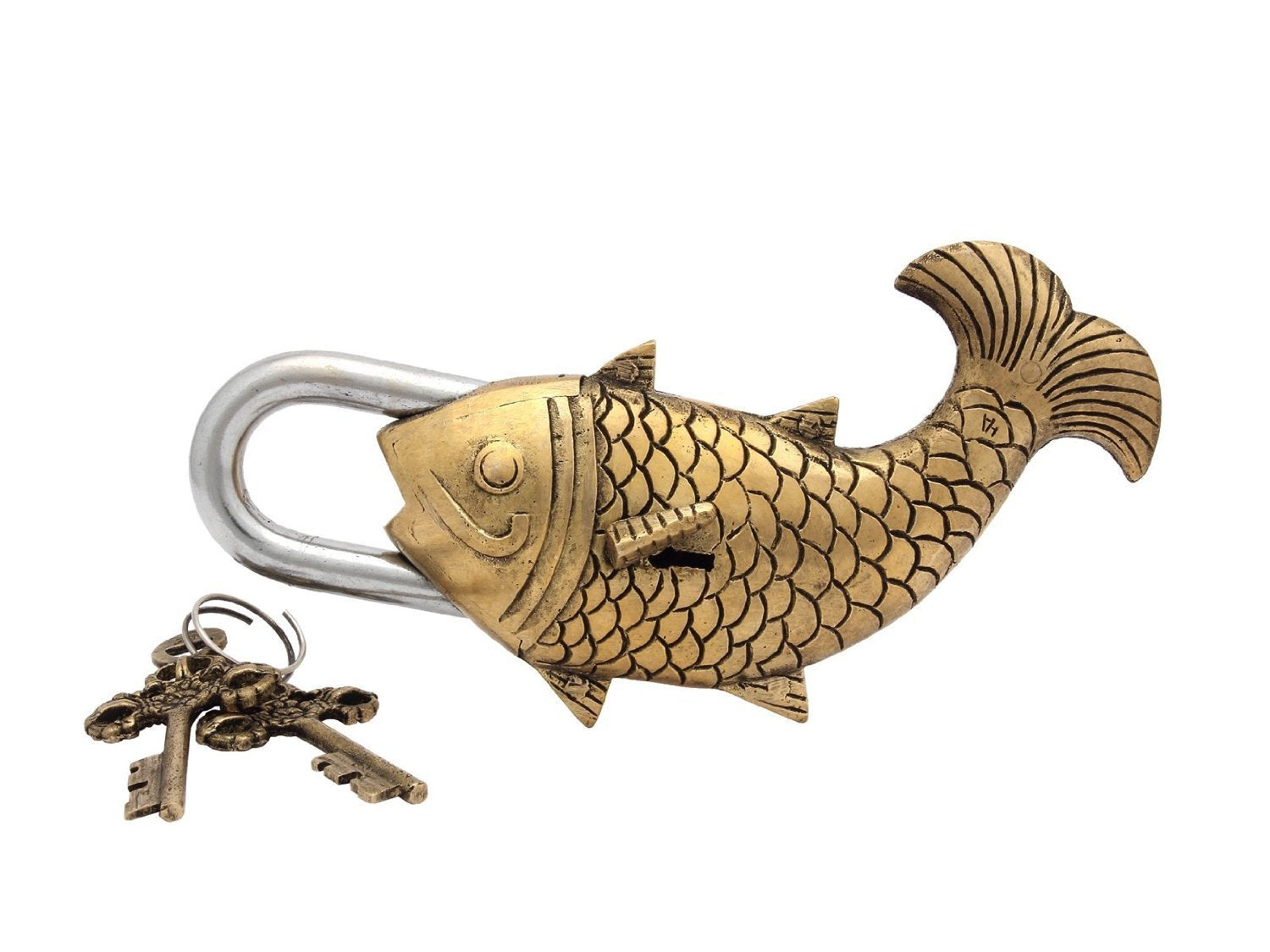 Brass Fish Shape Pad Lock -ArtyCraftz.com