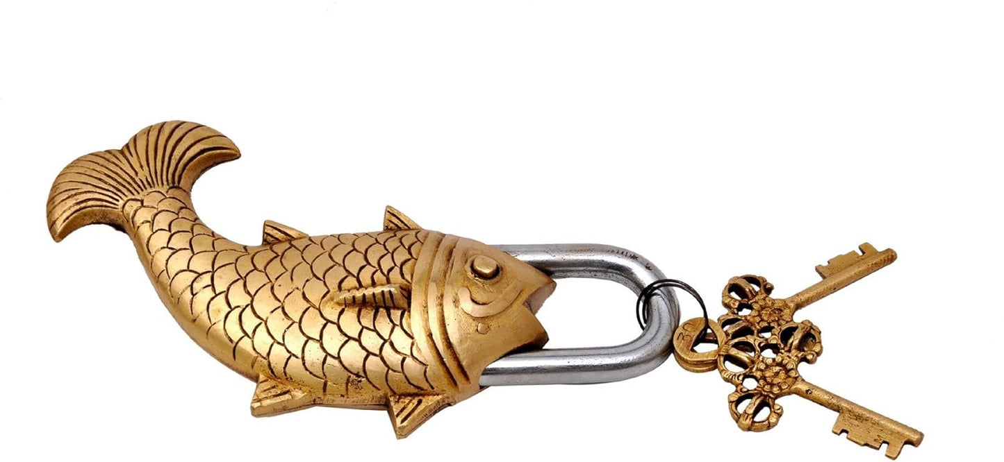 Brass Fish Shape Pad Lock -ArtyCraftz.com