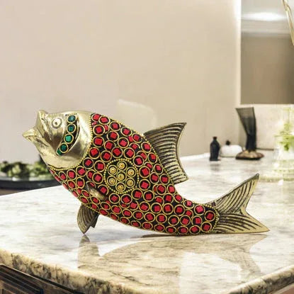 Brass Fish Showpiece Statue – ArtyCraftz