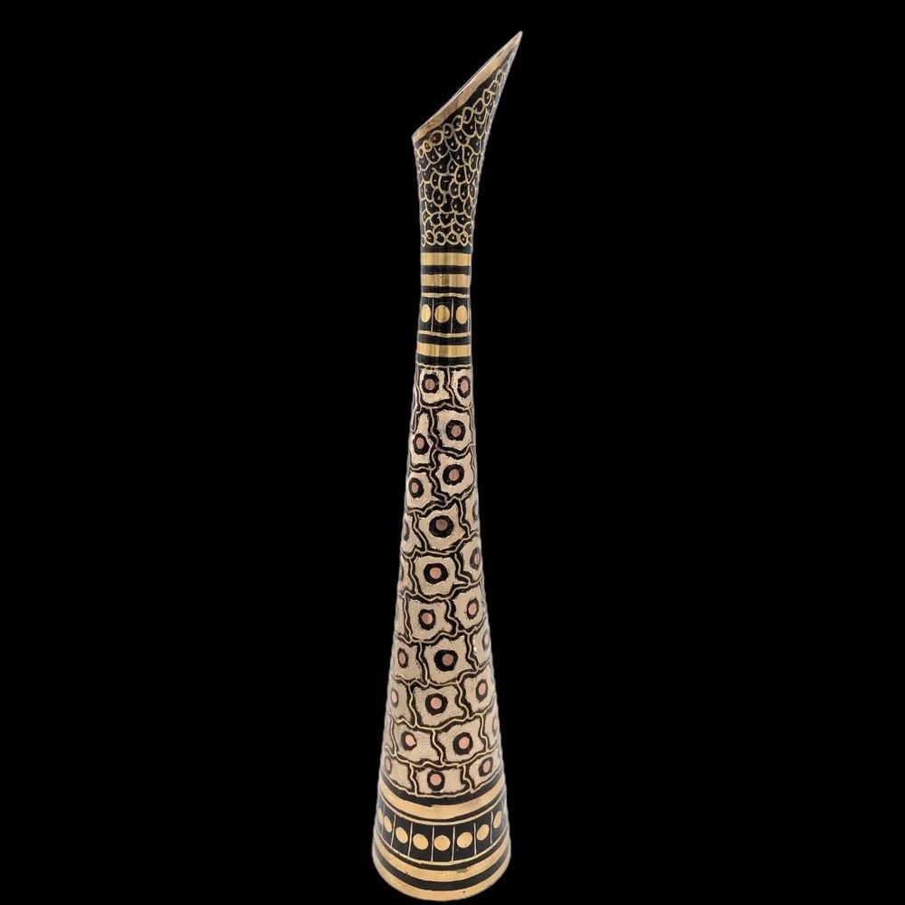 Brass Floral Printed Vase-ArtyCraftz.com
