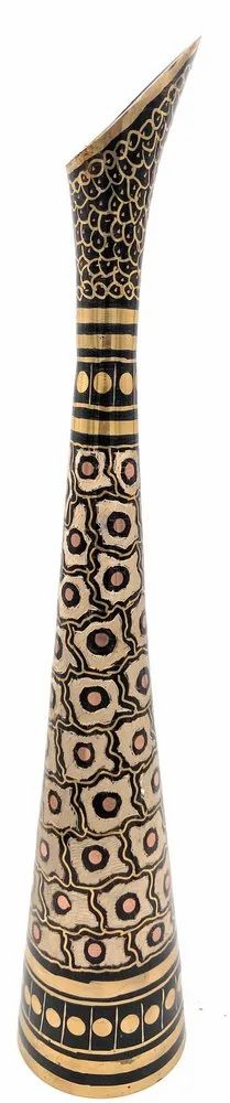 Brass Floral Printed Vase-ArtyCraftz.com