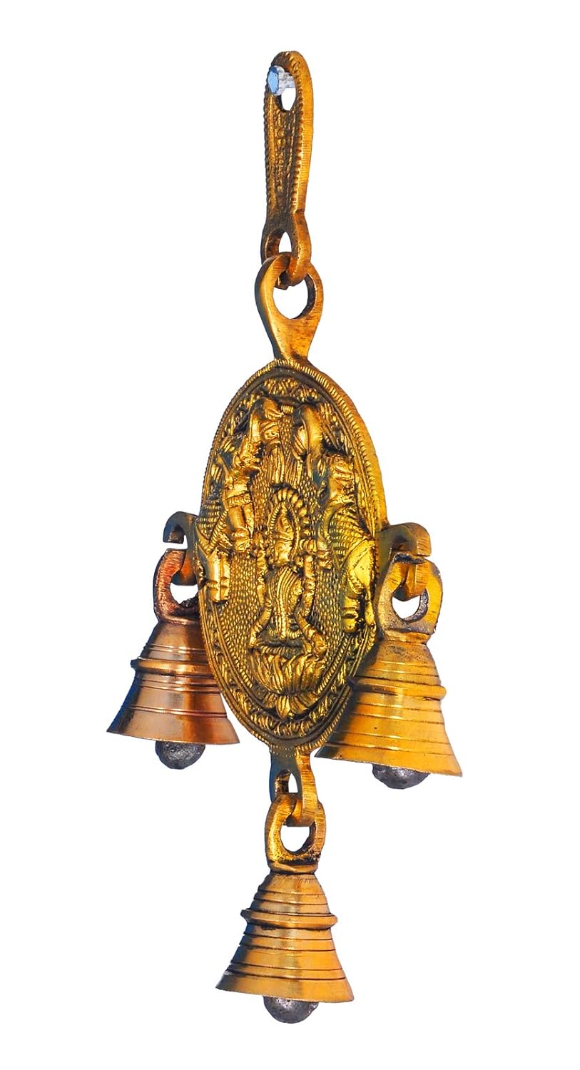 Brass Gajalakshmi with Bells Wall Hanging -ArtyCraftz.com